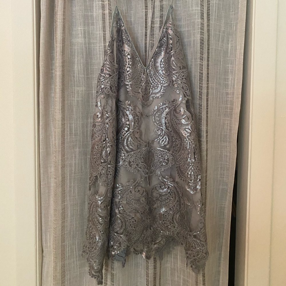 Grey sequin dress